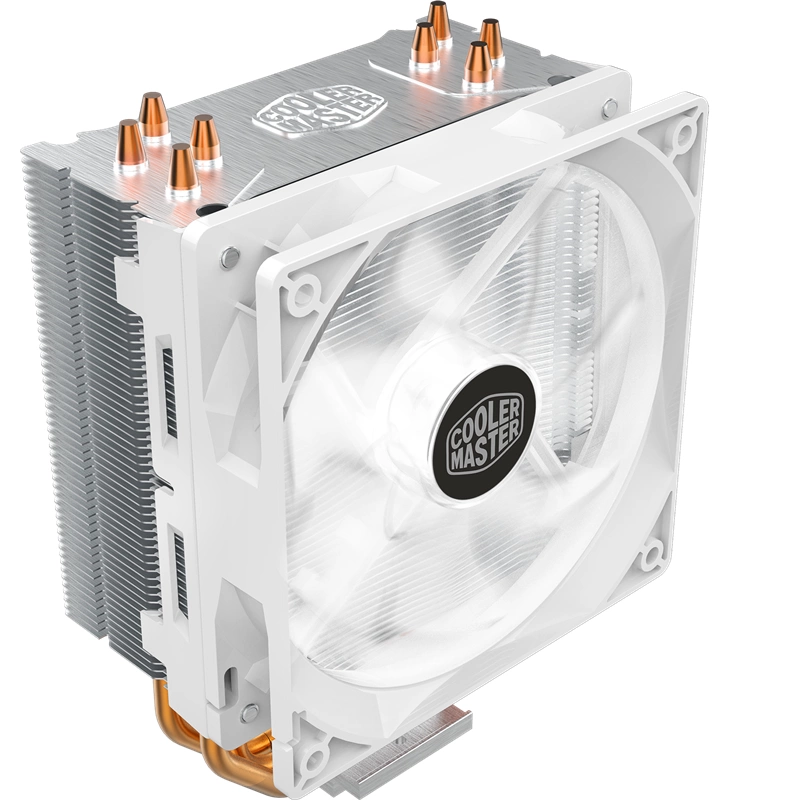 Cooler Master Hyper 212 LED White Edition (150W, 4-pin, 158mm, tower, Al/ Cu, white LED, fans: 1x120mm/ 66.3CFM/ 31dBA/ 1600rpm, 2066/ 2011-v3/ 2011/ 1366/ 1200/ 115x/ AM4/ AM3+/ AM3/ AM2+/ AM2/ FM2+/ FM2/ FM1) (RR-212L-16PW-R1)