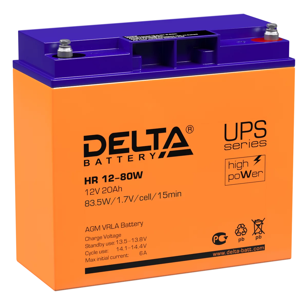 Аккумуляторная батарея DELTA BATTERY HR 12-80 W