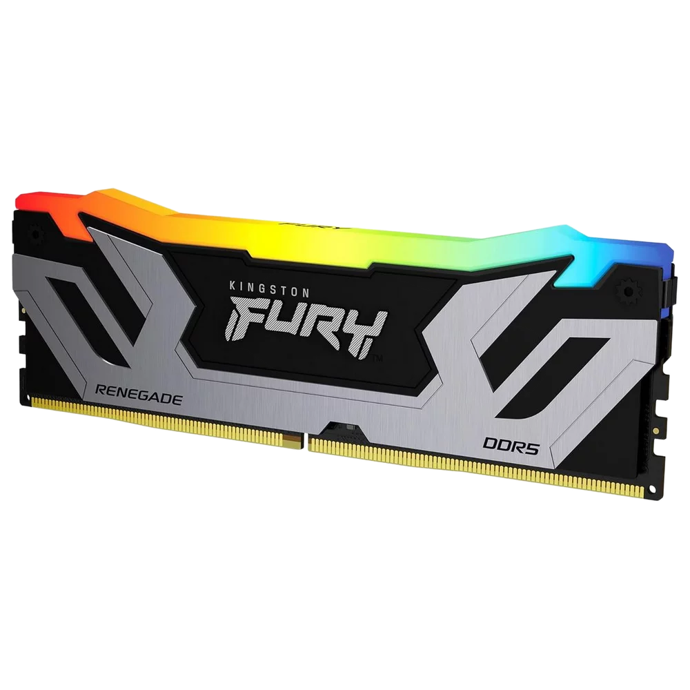 Модуль памяти Kingston KF584CU40RSA-24 24GB DDR5 8400 CUDIMM FURY Renegade Silver/ Black RGB Gaming Memory Non-ECC, CL40, 1.45V, Heat Shield, XMP, RTL