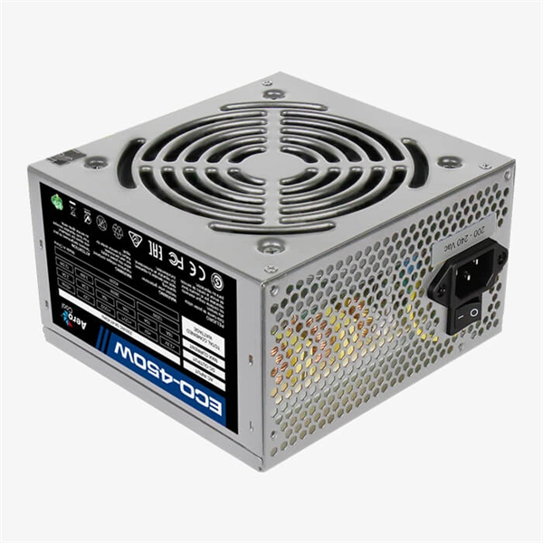 Aerocool 650W Retail ECO-650W ATX v2.3 Haswell, fan 12cm, 400-mm cable, power cord, 20+4P, 12V 4+4P, 1x PCI-E 6+2P, 5x SATA, 3x PATA, 1x FDD