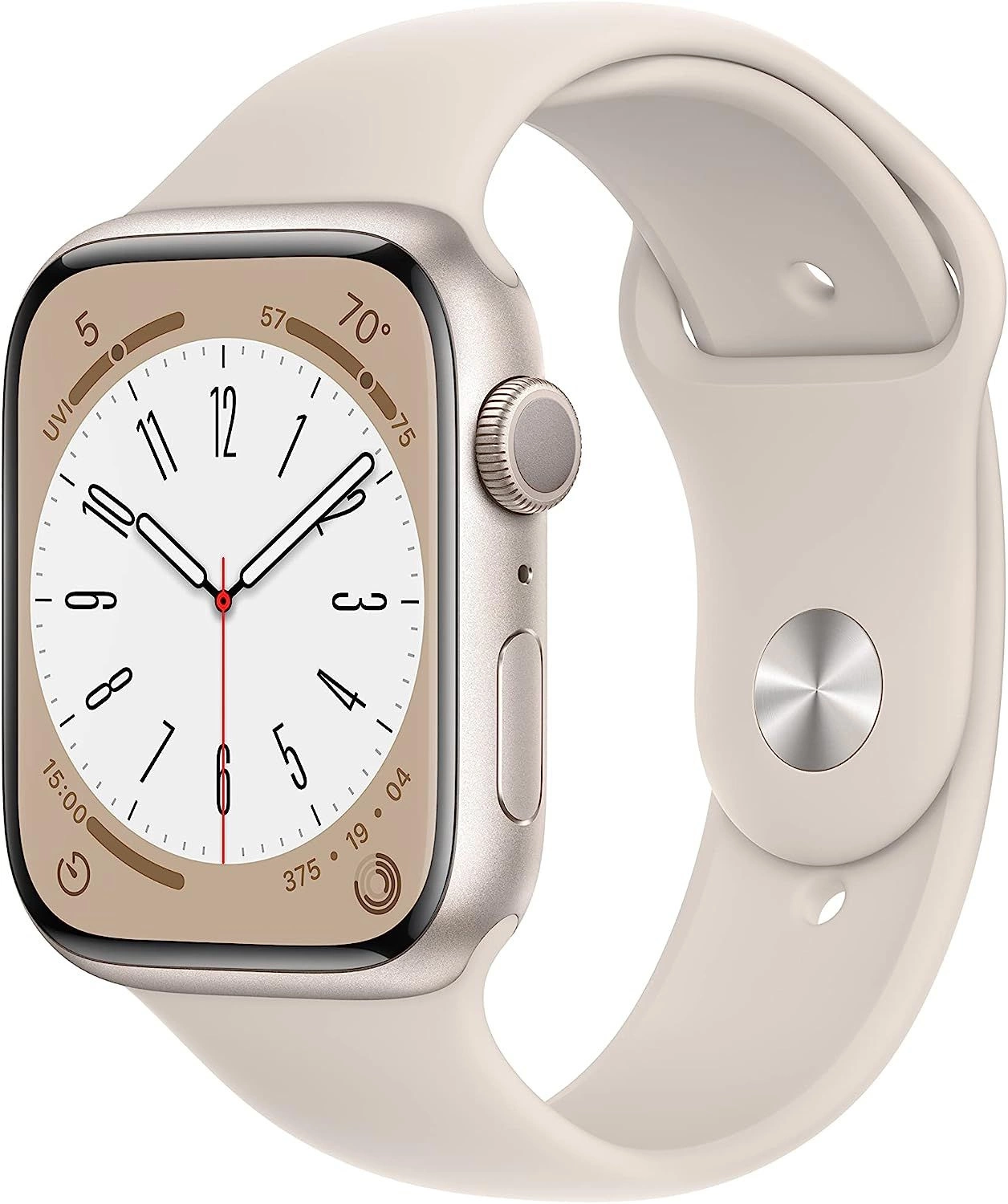 Смарт-часы Apple Watch Series 8 А2771 45мм OLED корп.сияющая звезда рем.сияющая звезда разм.брасл.:M/ L (MNUQ3LL/A)