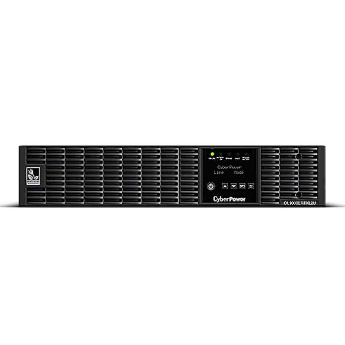 Источник бесперебойного питания CyberPower OL1000ERTXL2U, Rackmount, Online, 1000VA/ 900W, 8 IEC-320 С13, USB&Serial, RJ11/ RJ45, SNMPslot, LCD, Black