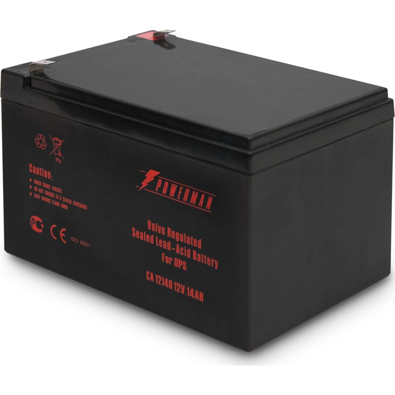 Батарея POWERMAN Battery CA12140, напряжение 12В, емкость 14Ач, макс. ток разряда 210А, макс. ток заряда4.2А, свинцово-кислотная типа AGM, тип клемм F2, Д/ Ш/ В 151/ 98/ 94, 4.2 кг./ Battery POWERMAN Batt (POWERMAN BATTERY 12V/14AH)