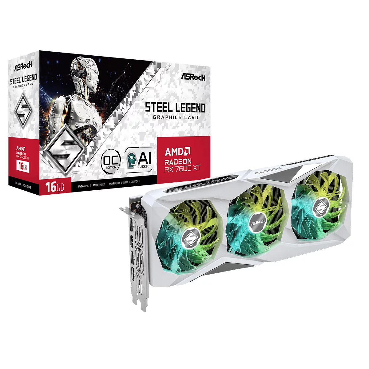 RX7600XT Steel Legend 16GB OC GDDR6 128-Bit HDMI DPx3 3FAN RTL (RX7600XT SL 16GO)