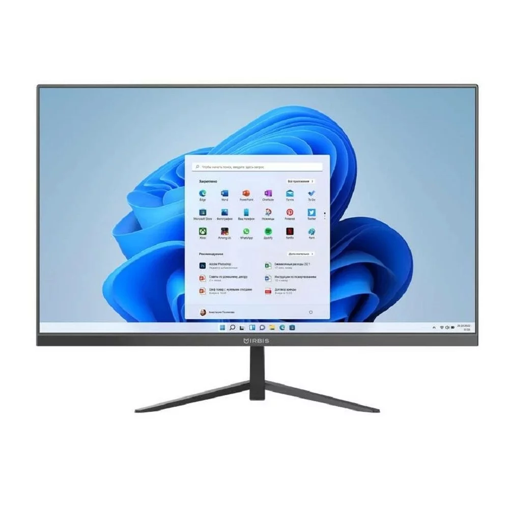 IRBIS SMART AIO 24; 23.8“(i3-1215U;8GB(2666MHz);SSD256GB;IPS;16:9;1000:1;250Cd/ m2;5ms;1920x1080x75Hz;HDMI(IN);USB-C;2*USB2.0;3*USB3.2A;RJ45;CardR;WebC 2MP;WIFI5;BT5.0;Tilt;Spk2*2W;keyb+mouse;noOS (РФ) (24I3M282R)