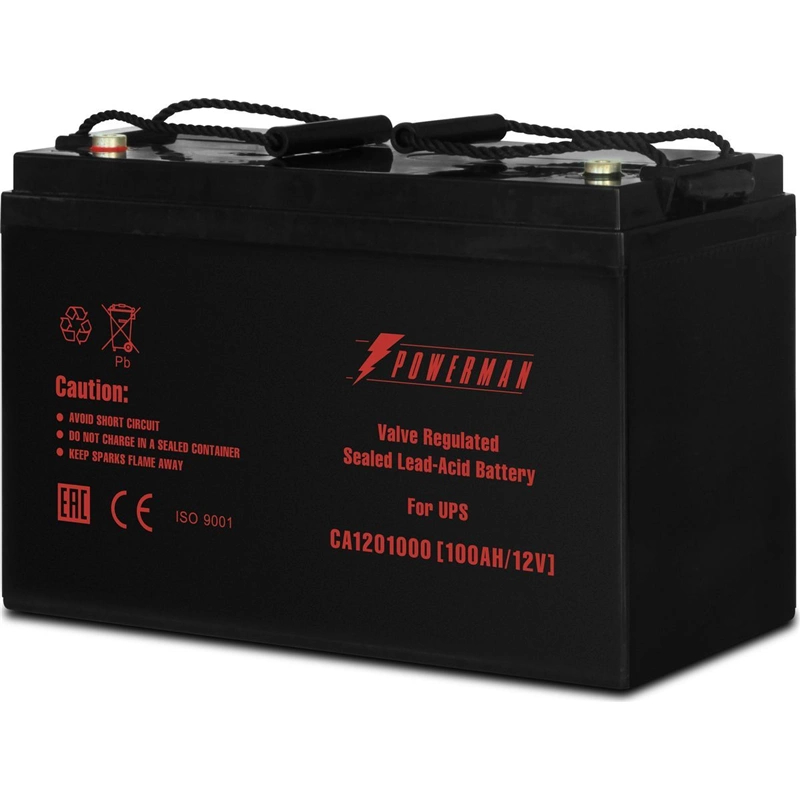 Батарея POWERMAN Battery CA121000, напряжение 12В, емкость 100Ач, макс. ток разряда 800А, макс. ток заряда 30А, свинцово-кислотная типа AGM, тип клемм М2, Д/ Ш/ В 329/ 172/ 215, 27.7 кг./ Battery POWERMAN (POWERMAN BATTERY 12V/100AH)