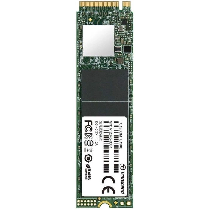 Накопитель Transcend 1TS128GMTE110S28GB, M.2 2280 PCIe NVMe, 128GB, 3D TLC, RTL