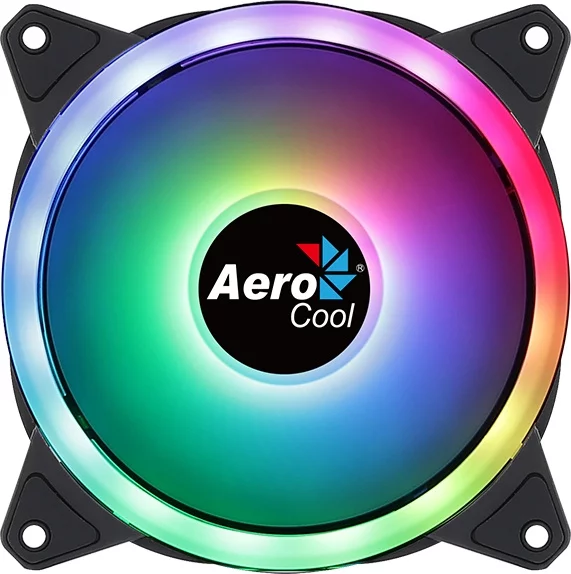 Вентилятор для корпуса Aerocool Duo 12 ARGB 120х120x25 черный 6-pin 19.7дБ (DUO 12 ARGB) Ret