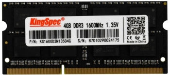 Память DDR3L 4GB 1600MHz Kingspec KS1600D3N13504G RTL PC3-12800 CL11 SO-DIMM 204-pin 1.35В single rank Ret