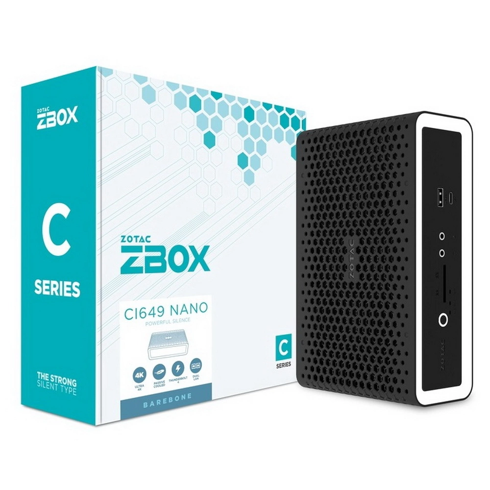 ZOTAC ZBOX-CI649NANO-BE, FANLESS, i5-1335U, 2 DDR5, M.2 SSD, wifi,bt, EU plug 2.5&quot; SATAIII BAY, 2 GLAN,USBDRV, DP/ HDMI