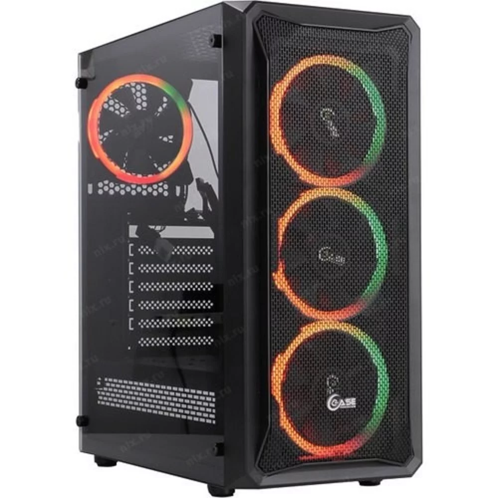 Powercase CMIZB-R4 Корпус Mistral Z4 Mesh RGB, Tempered Glass, 4x 120mm RGB fan, чёрный, ATX (CMIZB-R4)