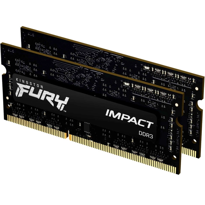 Модуль памяти Kingston FURY Impact DDR3L 16GB 1866MHz CL11 SODIMM 1.35V Kit of 2 (KF318LS11IBK2/16)