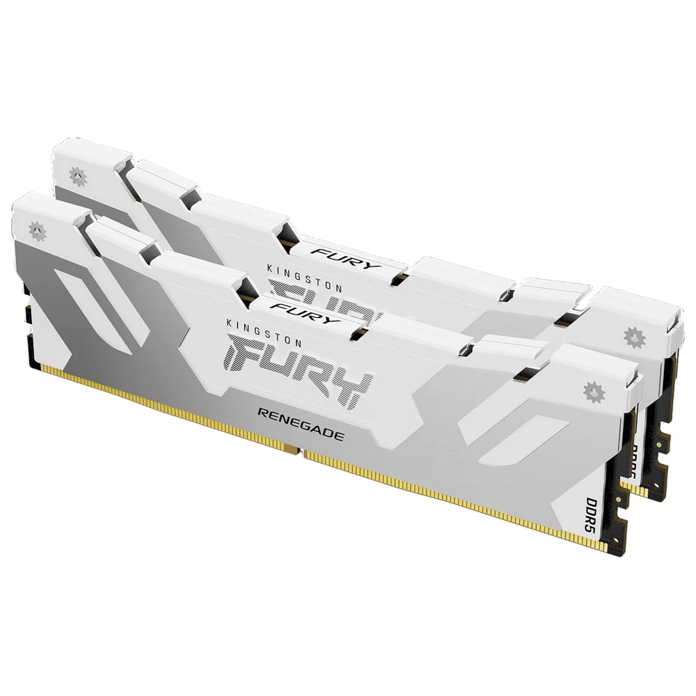 Модуль памяти Kingston KF584CU40RWK2-48 48GB DDR5 8400 CUDIMM FURY Renegade Silver/ White Gaming Memory Non-ECC, CL40, 1.45V, Heat Shield, Kit (2x24GB), XMP, RTL