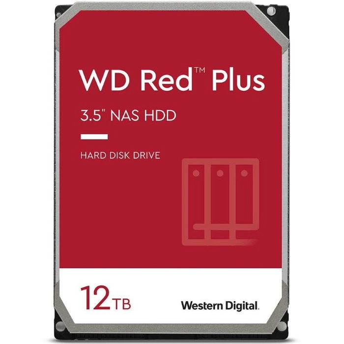 Жесткий диск HDD 12TB Western Digital Red Plus, 3.5" SATA III, 7200rpm, 256mb, NAS Edition (WD120EFBX)