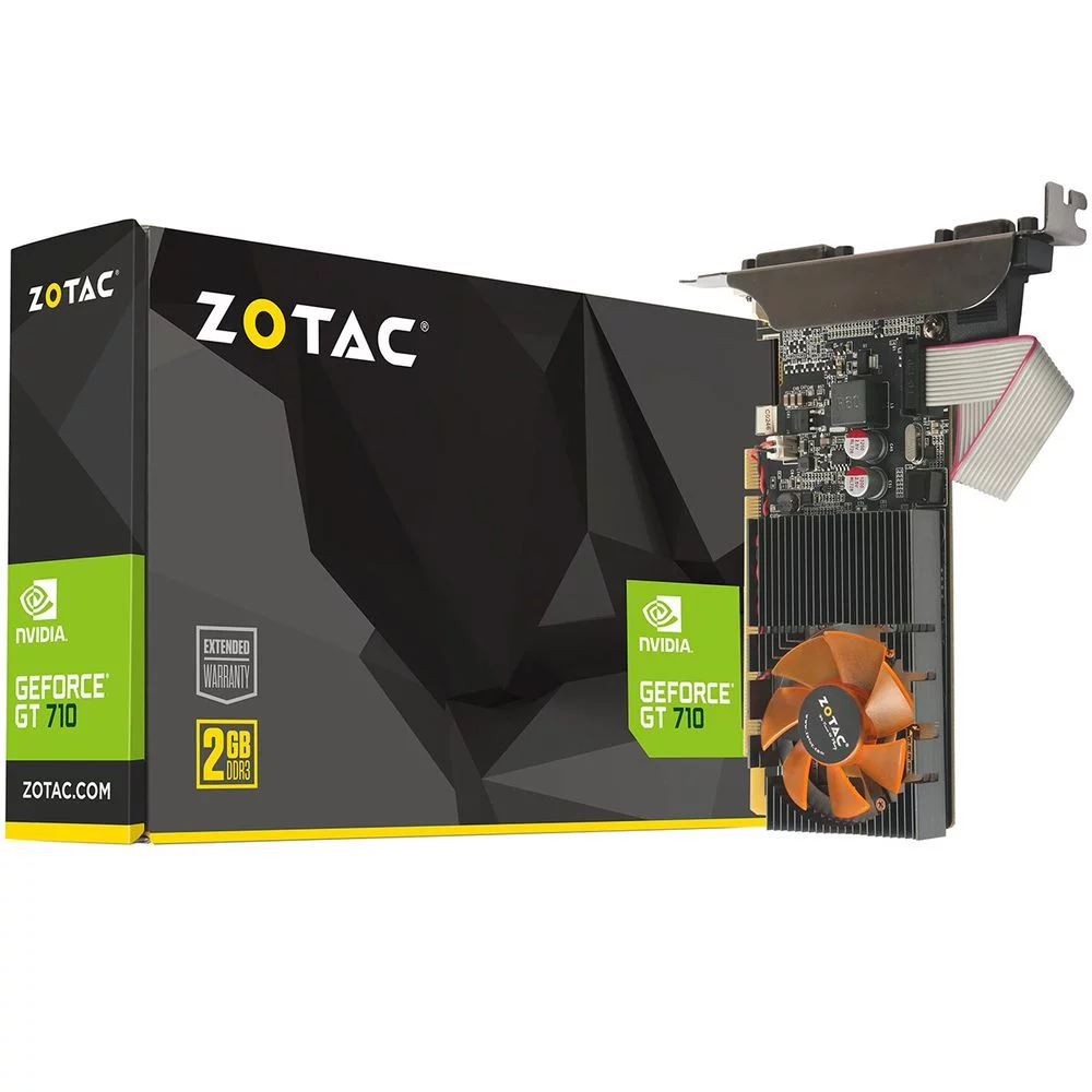 Видеокарта Zotac GT710 2GB DDR3 64-bit 954/ 1600 HDCP DVI HDMI VGA Lite Pack (ZT-71310-10L)