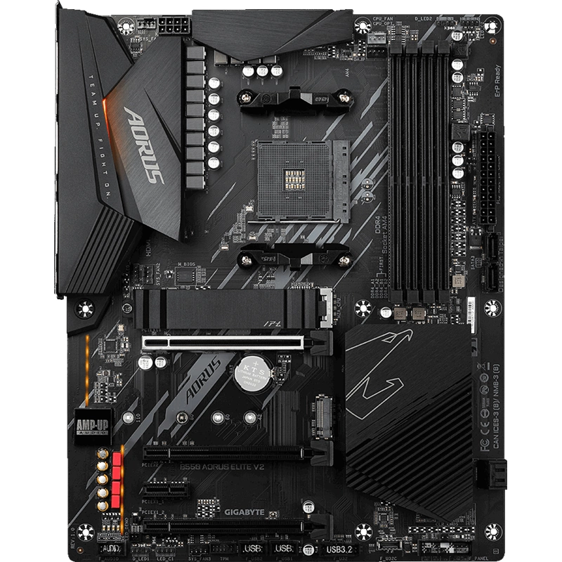 Материнская плата Gigabyte B550 AORUS ELITE V2 Soc-AM4 AMD B550 4xDDR4 ATX AC`97 8ch(7.1) 2.5Gg RAID+HDMI+DP