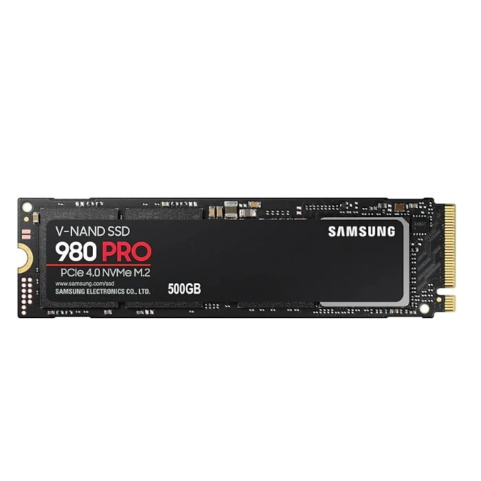 Твердотельный накопитель Samsung SSD 500GB 980 PRO, V-NAND 3-bit MLC, Elpis, M.2 (2280) PCIe Gen 4.0 x4, NVMe 1.3c, R6900/ W5000, IOPs 800 000/ 1 000 000 (MZ-V8P500BW)