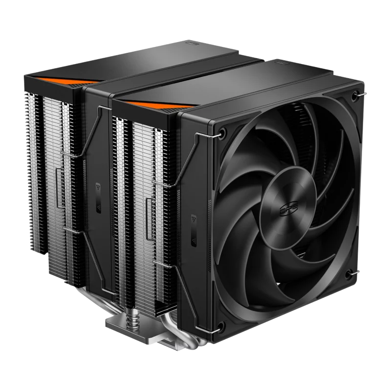 Кулер для процессора/ PCCooler RZ620 (260W, 4-pin PWM, 158mm, Al/ Cu, 6x6mm, 2x120mm, 86.73CFM, 32dBA, 1800RPM, S: 1851, 1700, 1200, 115X, AM5, AM4, black)