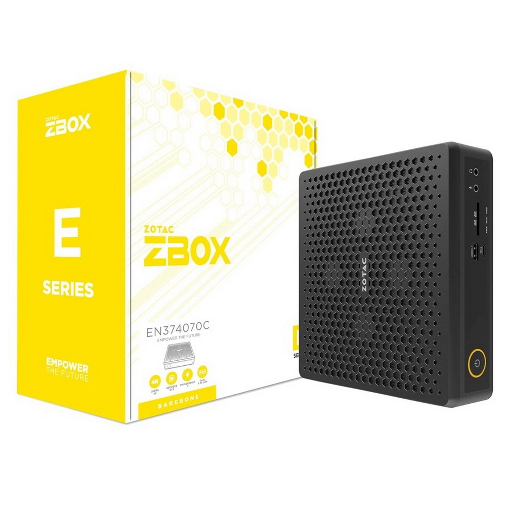 Мини ПК ZOTAC ZBOX,SFF, i7-13700HX, RTX4070 LAPTOP, 2x DDR5 SODIMM SLOT, M.2 SSD SLOT, WIFI, BT, DUAL 2.5G LAN, 2x DP, 1x HDMI, EU PLUG (ZBOX-EN374070C-BE)