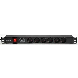 5bites PDU619A-06 Блок розеток 6S / AL / SWITCH / 1U / 19" / 2M*3G*1.5MM2 / VDE