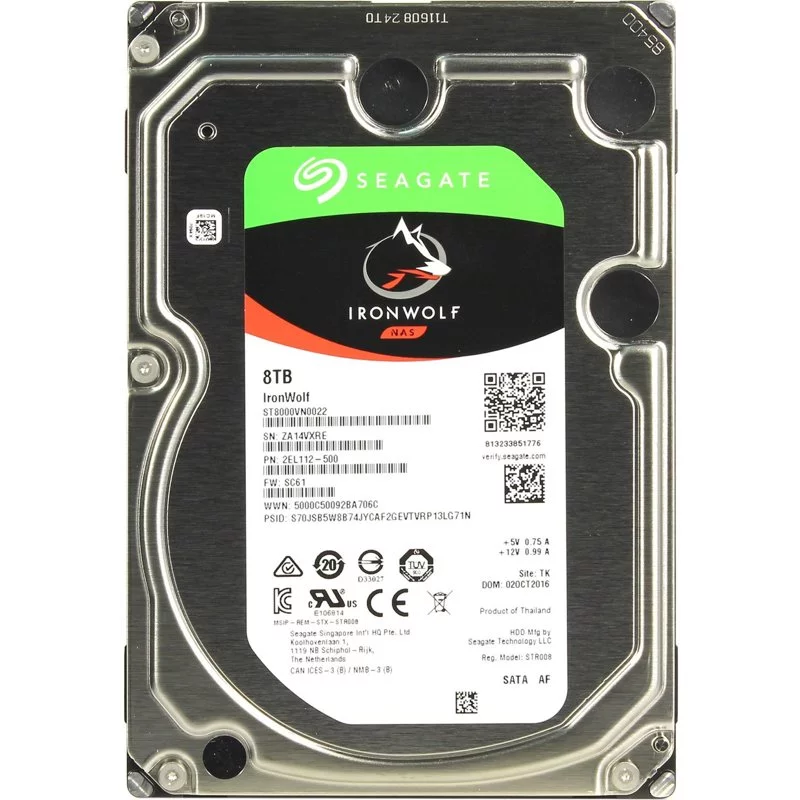 Жесткий диск/ HDD Seagate SATA3 8Tb IronWolf NAS 7200 256Mb 1 year warranty (ST8000VN0022)