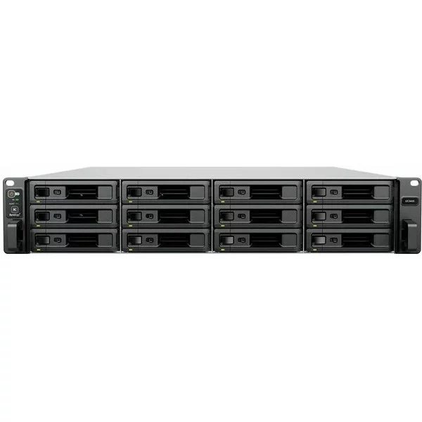 Synology Rack 2U ISCSI Unified DualCont Array (8C2,1GhzCPU/ 8Gbupto64/ 2x1GbE+1x10GbE(+1xExpSlot) per controller)(upto12 2,5"/ 3,5"SASupto36with 2xRXD1219SAS),RAIDBasic,JBOD,0,1,5,10,F1/ 2xRPS/ norail/ 1YW (UC3400)