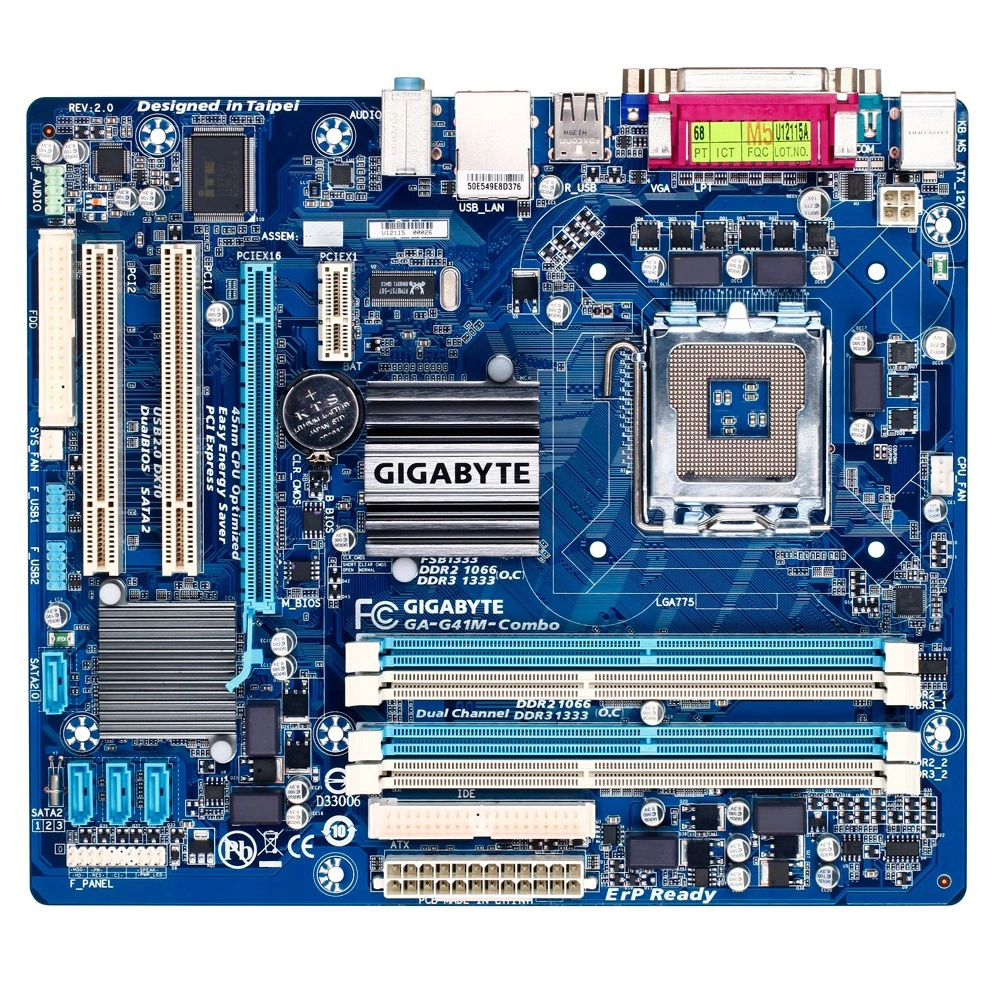 GigaByte GA-G41M-Combo(GQ) {S775 PCI-E+SVGA+GbLAN SATA MicroATX 2DDR-II+2DDR-III}