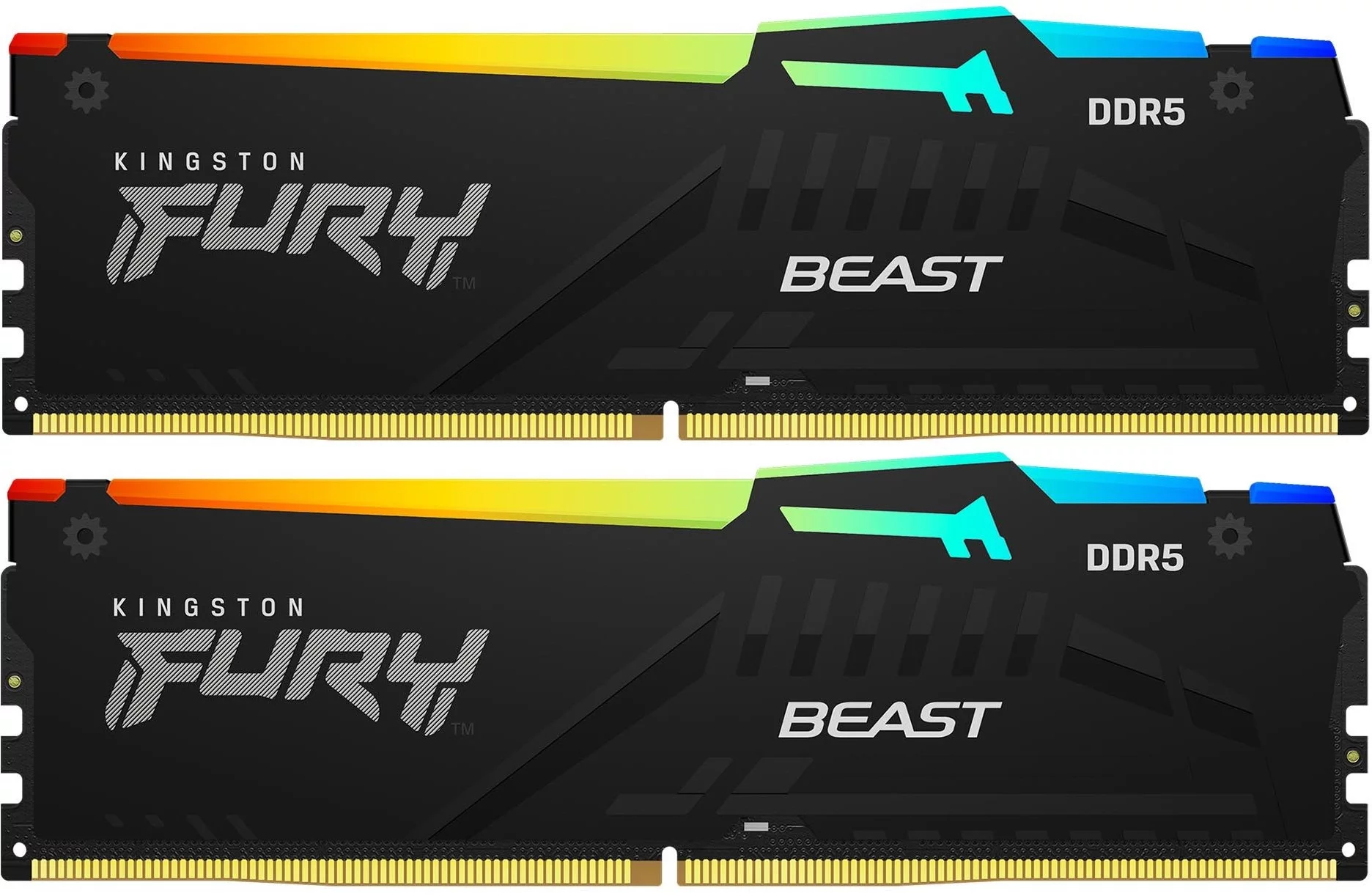 DDR 5 DIMM 32Gb PC41600, 5200Mhz, Kingston FURY Beast Black RGB EXPO CL36 (Kit of 2) (KF552C36BBEAK2-32) (retail)