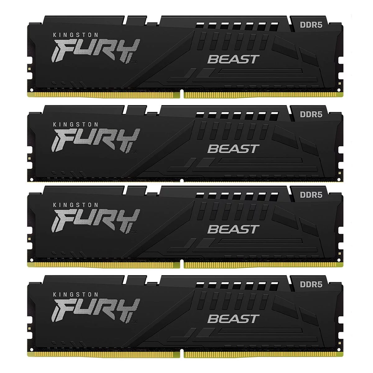 DDR 5 DIMM 128Gb PC44800, 5600Mhz, Kingston FURY Beast Black XMP CL40 (Kit of 4) (KF556C40BBK4-128) (retail)