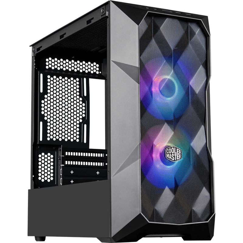 Cooler Master MasterCase TD300 Mesh, USB3.0x2, 2x120ARGBFans, Black, mATX, w/ o PSU (TD300-KGNN-S00)