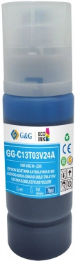 Чернила G&G GG-C13T03V24A 101C голубой70мл для Epson L4150/ L4160/ L6160/ L6170