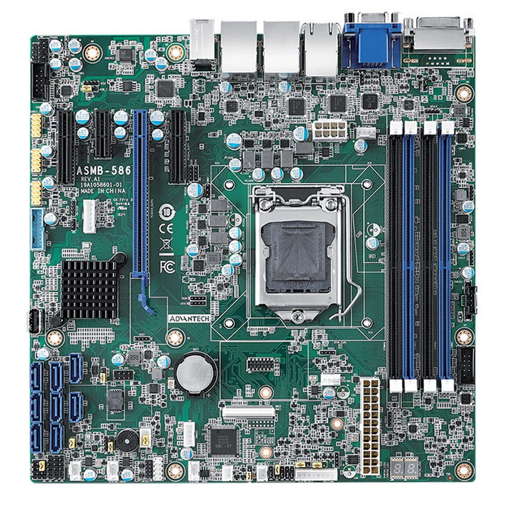 ASMB-586G2-00A1 Advantech LGA 1151 Intel® Xeon® E &amp; 8th/ 9th Generation Core™ MicroATX Server Board with 4 DDR4, 4 PCIe, 6 USB 3.1, 8 SATA3, Dual LANs, IPMI, (требуется установка батарейки CR2032)