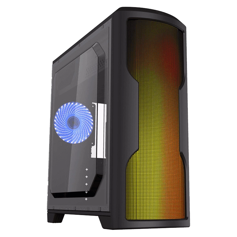 Gamemax G562 Matrix ATX case, black, w/ o PSU, w/ 1xUSB3.0+2xUSB2.0, w/ 1x12cm 32xLeds Blue LED rear fan