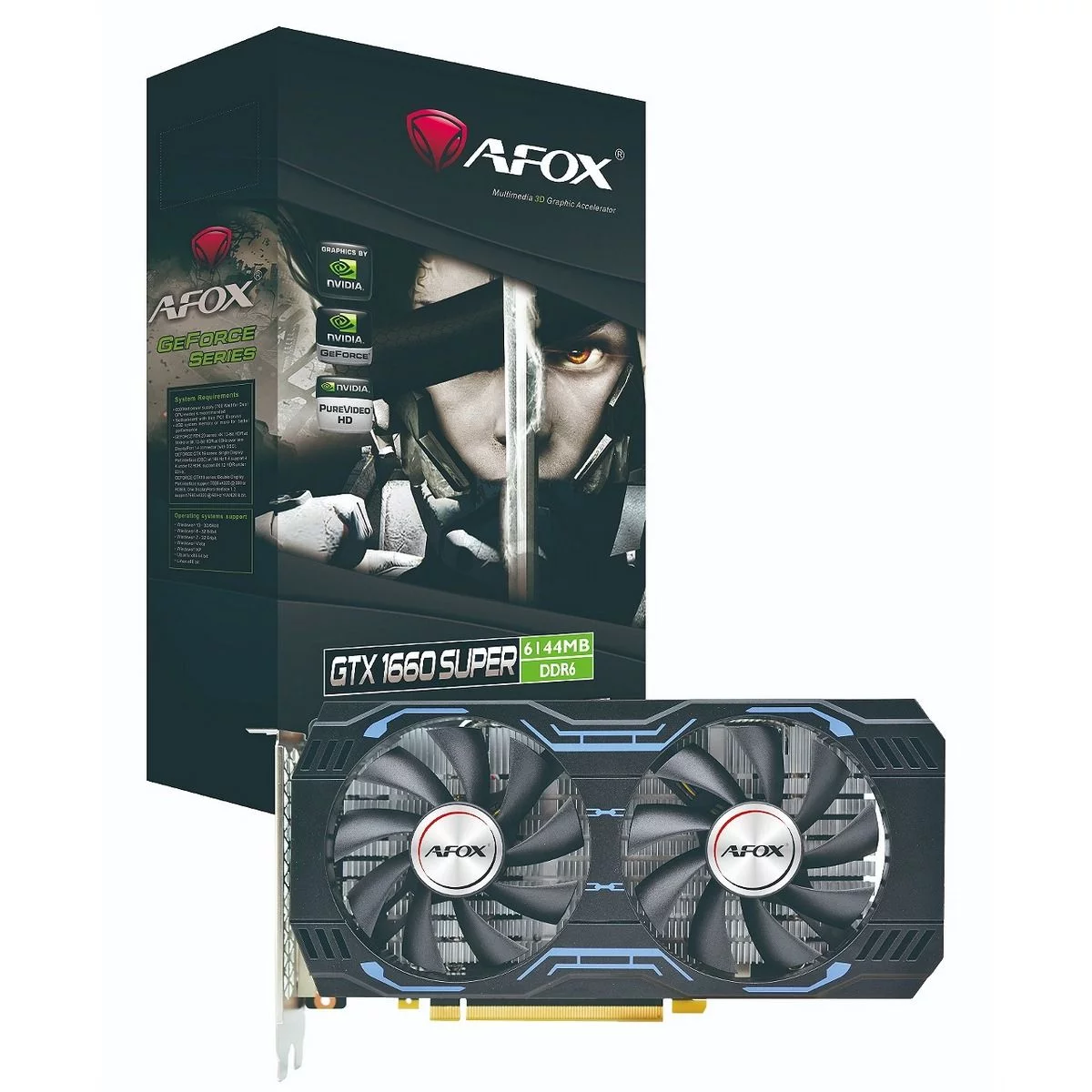 Видеокарта Afox GTX1660 SUPER 6GB GDDR6 192bit DVI DP HDMI 2FAN RTL (AF1660S-6144D6H1-V4)