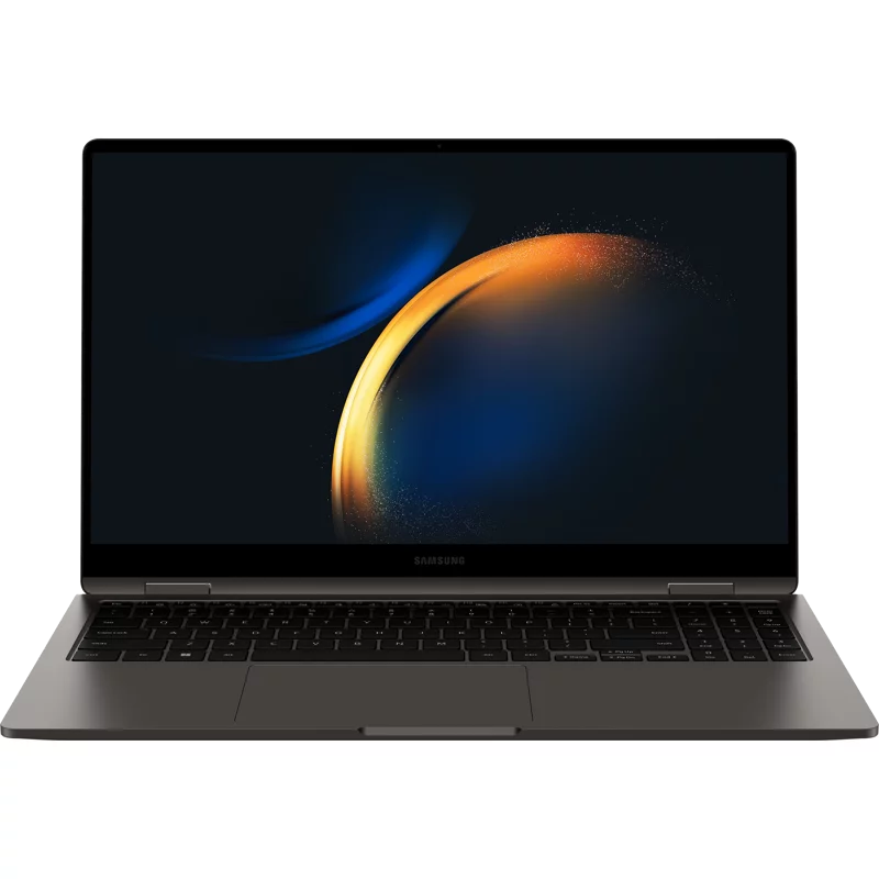 ноутбук/ Samsung Galaxy Book3 360 13.3"(1920x1080 AMOLED)/Touch/Intel Core i7 1355U(1.7Ghz)/16384Mb/512PCISSDGb/noDVD/Int:Intel Iris Xe Graphics/Cam/BT/WiFi/61.1WHr/war 1y/1.16kg/Graphite/Win11Home (NP730QFG-LA1IN)