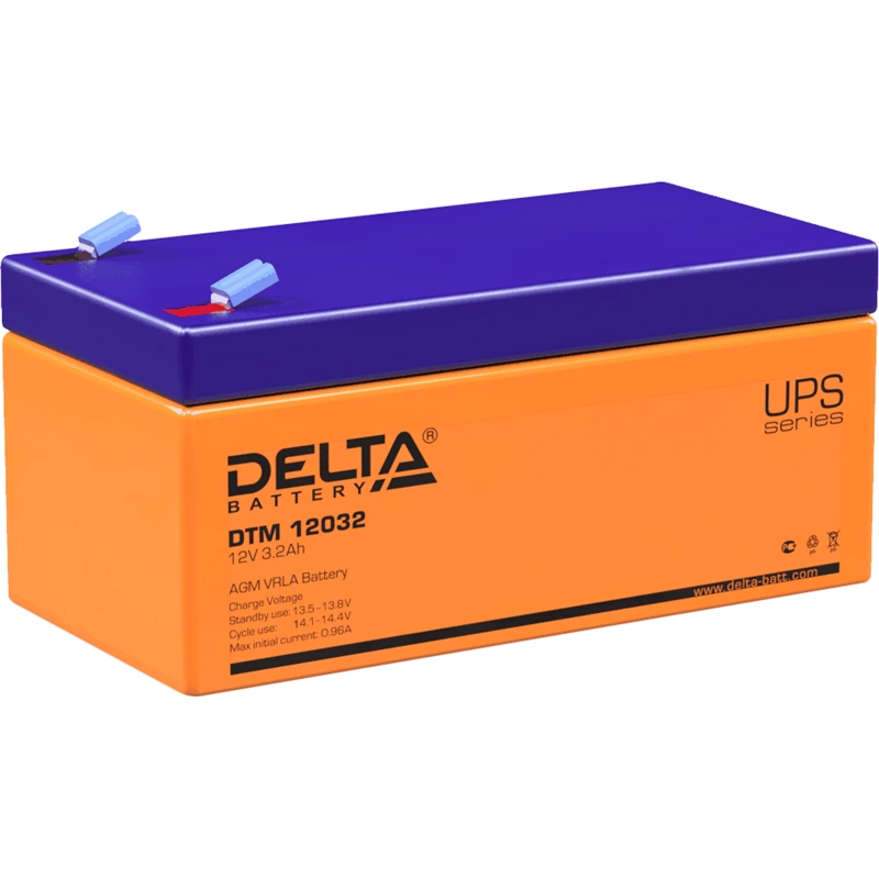 Аккумулятор для ИБП Battery Delta DTM 12032 voltage 12V, capacity 3.2Ah, 134x67x67mm