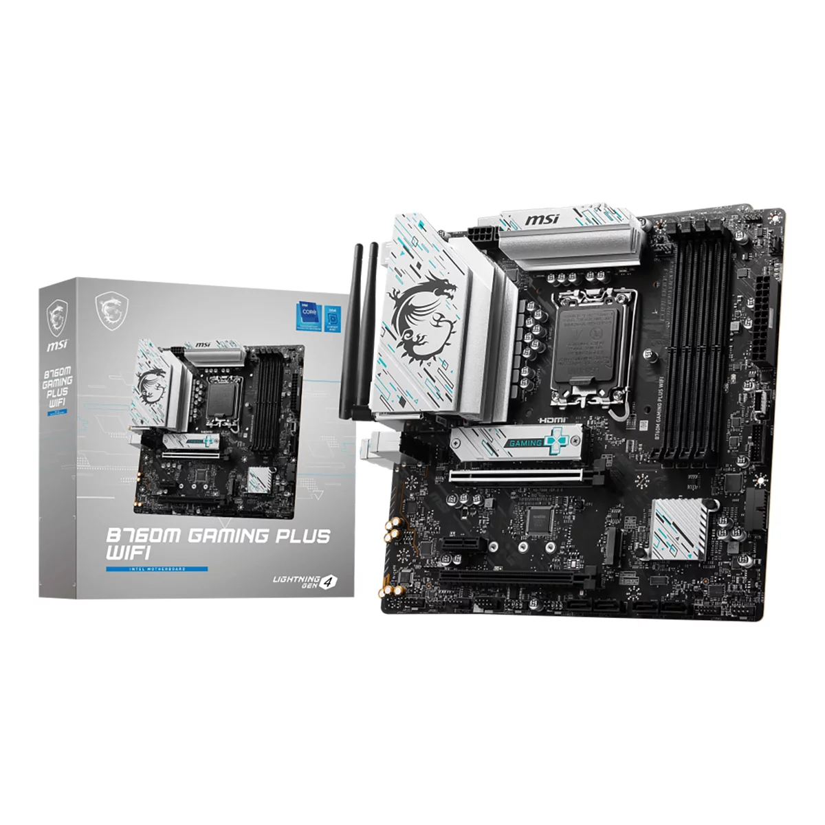 B760M GAMING PLUS WIFI\601-7D99-130,30\801-7D99-012\STD B760M GAMING PLUS WIFI,B760,LGA1700,4DDR5 2PCI-Ex16,1PCIEx1,2M.2,4SATA3,2USB3.2 Gen2,7US