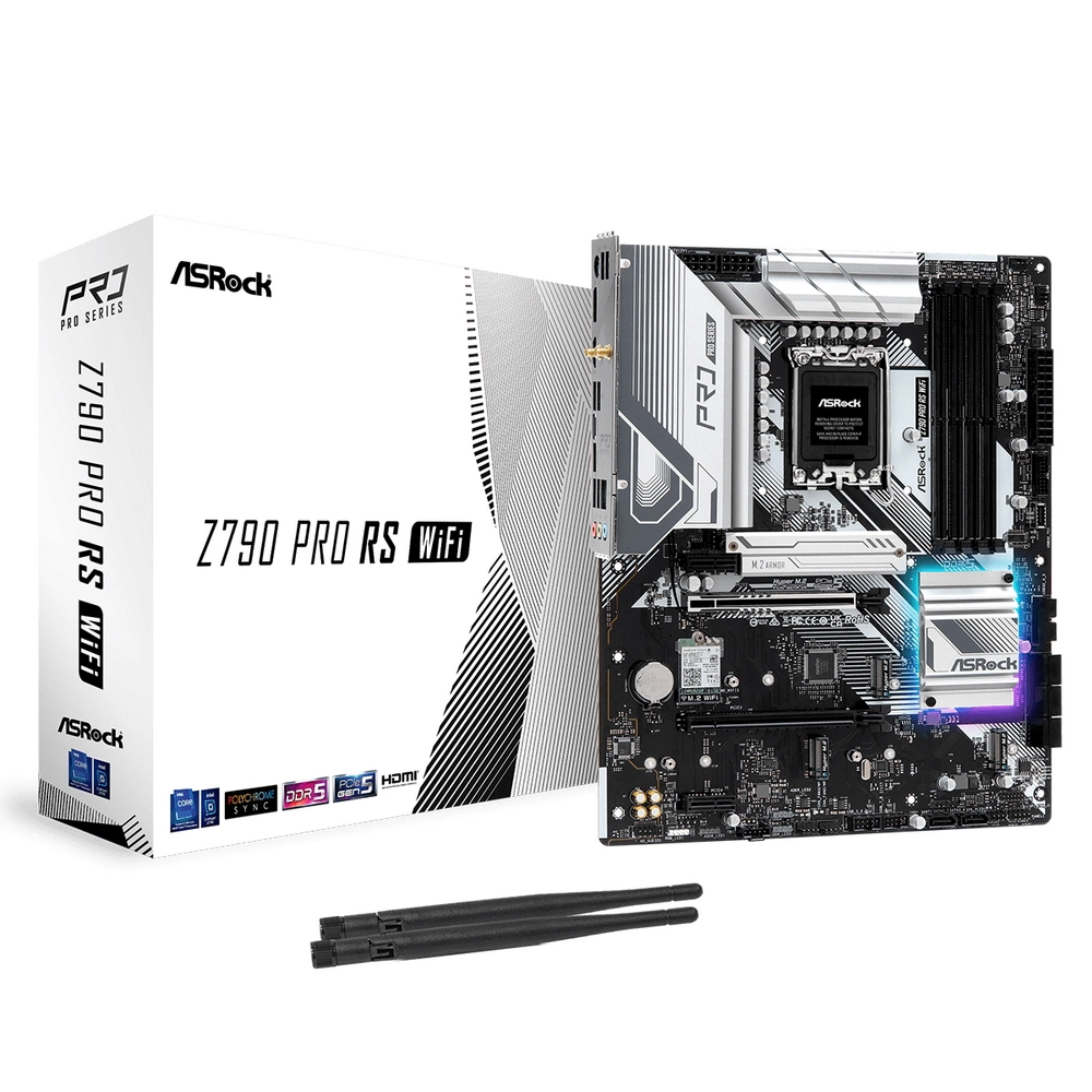 Материнская плата Asrock Z790 PRO RS WIFI Soc-1700 Intel Z790 4xDDR5 ATX AC`97 8ch(7.1) 2.5Gg RAID+HDMI+DP